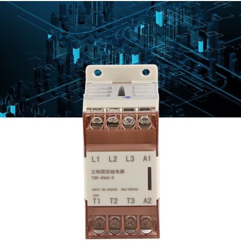 Kleines dreiphasiges Halbleiterrelais, Steuerspannung 90–250 V AC, Lastspannung 24–380 V, ACTSR-40AA-S (1/5)