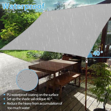 Toldo triangular para patio, 3,6 x 3,6 x 3,6 m, 95 % de protección UV, para jardín, patio, balcón y actividades al aire libre – Color arena (1/4)