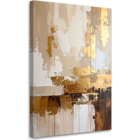 Bild auf Leinwand Gold Beige Abstrakt 20x30 (1/5)