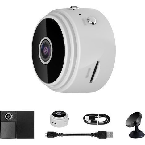 Camera Mini Sans Fil - 1080P - Vision Nocturne 6 M - Enregistrement Carte SD - WiFi 2.4 GHz - Pour Sécurité Intérieure Extérieure Voiture - 1 Pièce (1/5)
