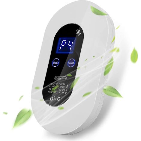 Purificateur d'air avec ozone, 5W, 130 mg/h, 4 modes de fonctionnement, LCD, Blanc (1/2)