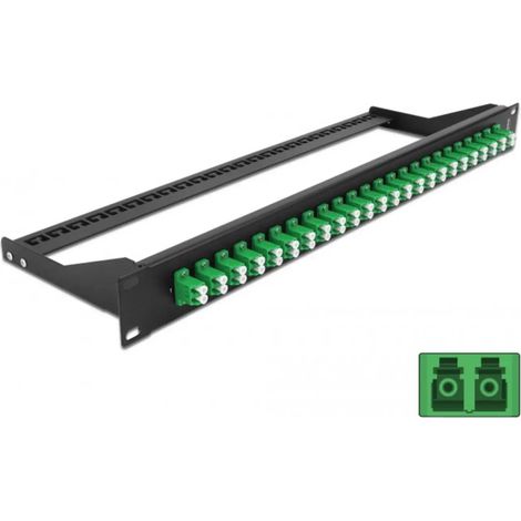 [NEUWERTIG] B-Ware Delock Patchpanel Verteiler Glasfaser Lwl Panel 19 Zoll Geräteschrank Schwarz