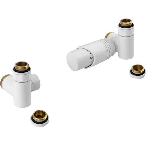 WICHER ECK COMBI Vanne thermostatique coudée, blanc (1/2)