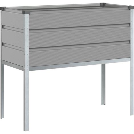 Pflanzkübel Hellgrau 100 x 45 x 90 cm Verzinkter Stahl vidaXL