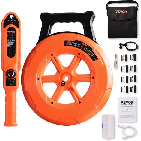 ABS étanche IP67, détecteur de tuyaux 30 m avec sensibilité ajustable pour canalisations PVC, plastique et métal (1/5)