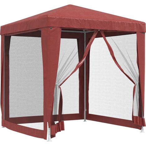 Maison Exclusive - Partyzelt mit 4 Mesh-Seitenwänden Rot 2x2 m HD