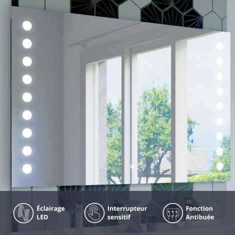 Miroir lumineux antibuée STARLED 120x80 cm (1/4)