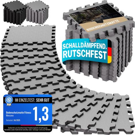 MONZANA® Tapis de protection de sol Gris 31x31cm mousse EVA 18 ou 36 pièces dalle de protection fitness piscine-18 Stück (de)