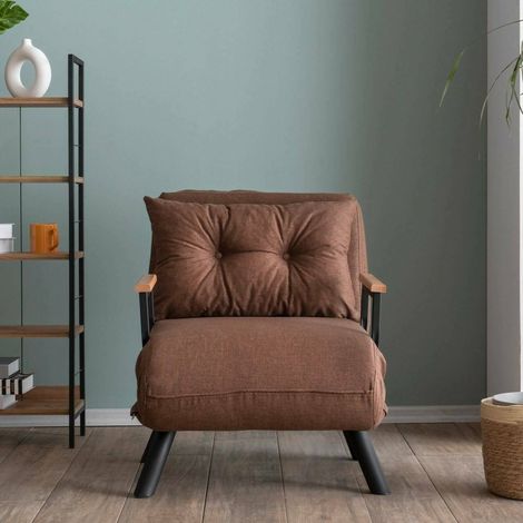 Butaca Keoni, Sillón Reclinable, Brazos, Soporta 100 kg, 60x78x78h cm Marrón Arena (1/5)