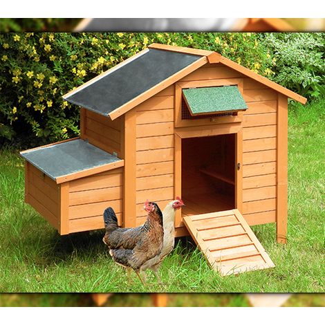Gallinero Island Premium para 6-8 gallinas - Nido con dos compartimentos y acceso desde el exterior