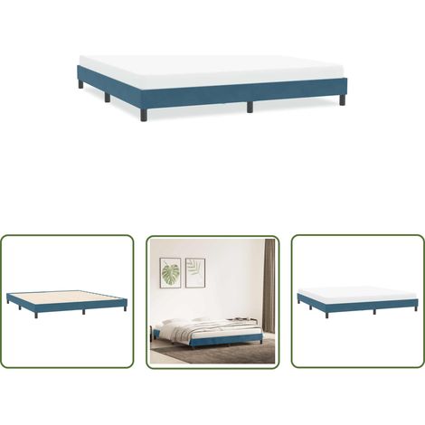 vidaXL Cadre de lit sans matelas bleu foncé 200x220 cm velours (1/5)