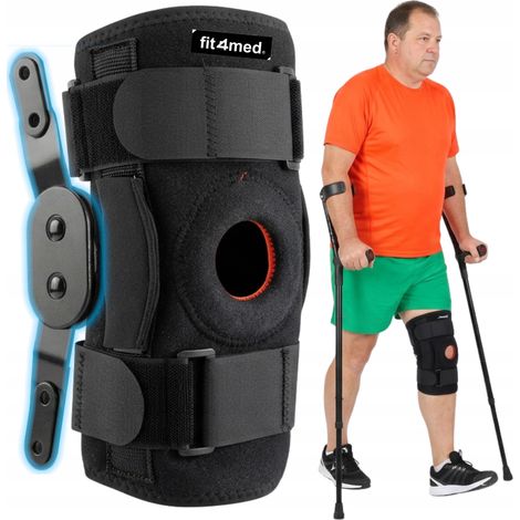 Rodillera estabilizadora para la rodilla, que estabiliza la rótula y alivia la presión en la articulación, con bisagras, FIT4MED R.XL (1/5)