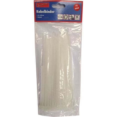 TrendLine Kabelbinder 3,6 x 200 mm Transparent 75 Stück Polyamid Kabel Binder