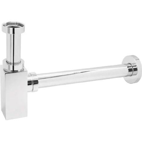 SIFONE QUADRO IN OTTONE CROMATO MODELLO VISUAL ECO 11/4 X 32MM   Idroweb