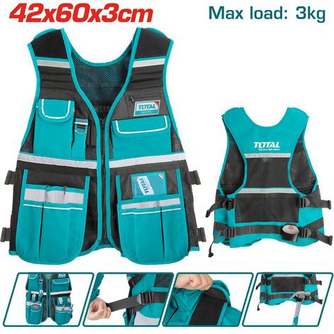 GILET DA LAVORO CON TASCHE E SCOMPARTI MULTITASCHE REGOLABILE 3Kg MAX TOTAL