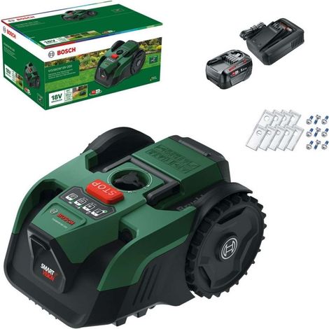 Bosch VISIMOW 18V-200 Kit tondeuse robot 18 cm SmartVision jusqu’à 200 m² batterie 5Ah (1/3)