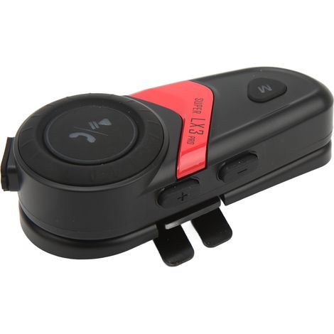 Écouteurs pour casque de moto Bluetooth 5.0, portée de 500 m, appels mains libres, système de communication universel, rouge (1/5)