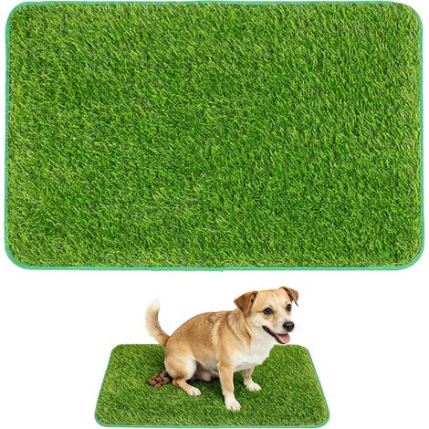 Toilette pour Chien Réutilisables, Gazon Artificiel Haute Perméabilité 46 x 70 CM, Litiere Chien Faciles à Nettoyer Extérieur, Tapis Toilette Lavable pour Appartements Balcons et Maisons (1/5)