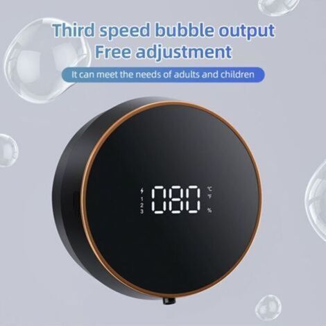 Automatischer Schaumseifenspender zur Wandmontage, berührungslos, 260 ml, mit LCD-Bildschirm, 3 einstellbare Geschwindigkeiten, für Badezimmer, Küchen und Waschküchen (1/5)