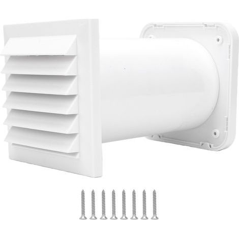 Kit ventilation passive traversant réglable, conduit télescopique avec persiennes pour mur 185-335mm