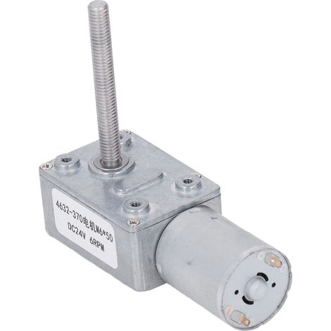 Moteur à engrenages à vis sans fin 4632-370 M6 x 50 mm 6 tr/min, réducteur micro en aluminium et laiton pour treuil 24V (1/5)
