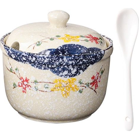 Sucrier et pot à épices en céramique avec cuillère