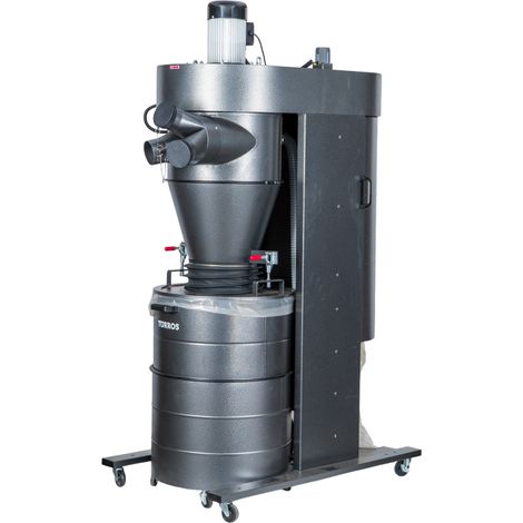 Aspirateur à copeaux et poussières bois cyclonique et auto nettoyant 2850 m³/h 3 kW 230 V Torros ASC2850M