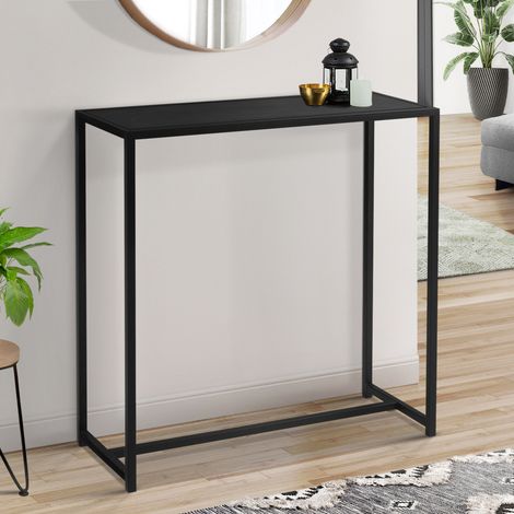 Consola DAVIS de metal negro mate, diseño industrial