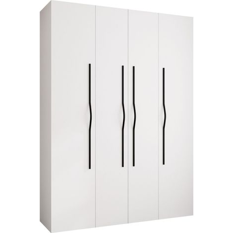Armoire Hartford 564, Blanc, 246x180x52cm, Portes d'armoire: Avec des charnières, Nombre d'étagères: 12 (1/5)