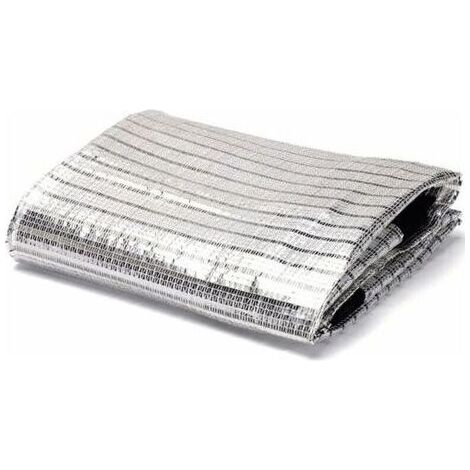 Tissu de Bloc UV perméable Filet de Protection Solaire extérieur Durable Filet de Papier d'aluminium réfléchissant 75% taux d'ombrage Balcon Jardinage de Toit (2X2m) (1/5)