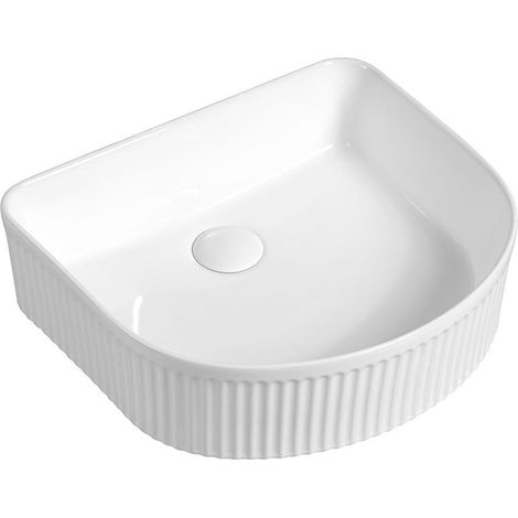 Mexen Grovo lavandino da appoggio scanalato 40 x 35 cm, bianco - 22304000 (1/2)