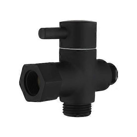 3-Wege-Absperrventil aus Messing, 3/8-12/17-Adapter, schwarz