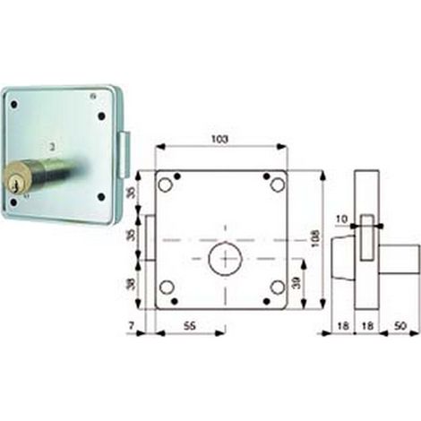 2PZ SERRATURE APPLIC. PER CANCELLI 2 MANDATE SOLO CATENACCIO CILINDRO FISSO 426