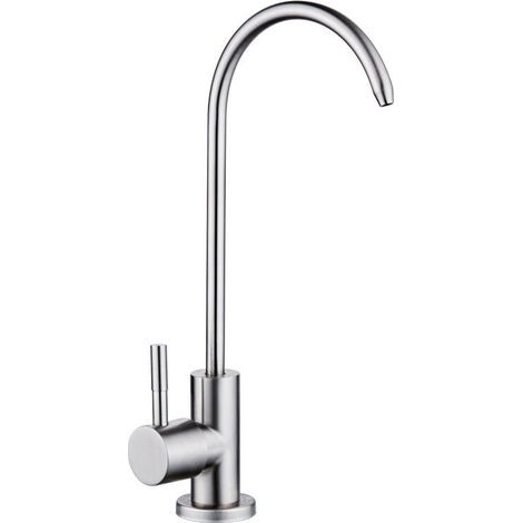 Tigrezy 1/2 '' Col de Cygne Robinet de Zinc à Poignée Unique Robinet Rotatif à 360 ° Chromé avec Filtre à Eau Potable à Osmos Inverse pour Cuisine Cisea (1/5)