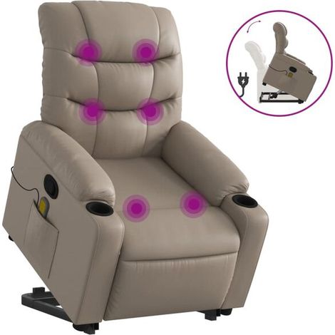 Chaise de massage ergonomique en similicuir couleur cappuccino – avec chauffage lombaire, rouleaux à pression variable et fonction de réduction du stress (1/5)