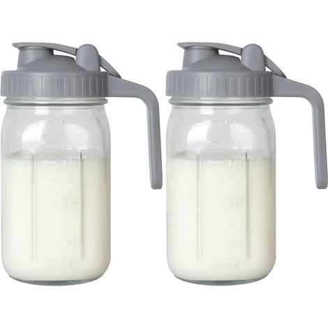 Pichet en verre pour lait maternel 32oz avec couvercle étanche, (1/5)