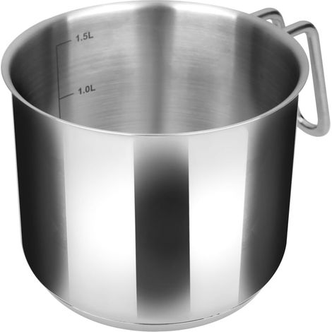 Casserole avec Poignée, Acier Inoxydable Résistant, Convient à Toutes les Plaques de Cuisson, Lavable au Lave-Vaisselle, 12 cm (1/3)