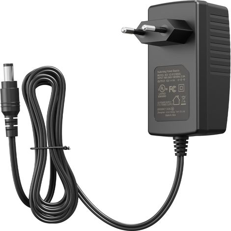 DC 12V 1A Adaptateur Secteur Alimentation pour Caméra de Surveillance Domestique, Longueur du Câble 3m (1/5)