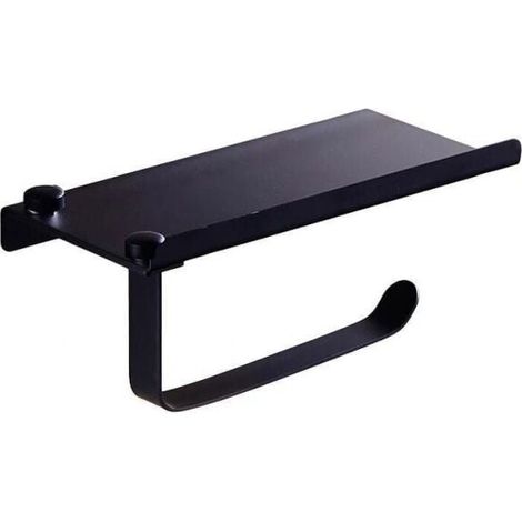 Black Stainless Steel Toilet Paper Holder Wall Mounted Telephone Holder for Toilet Bathroom MUMU