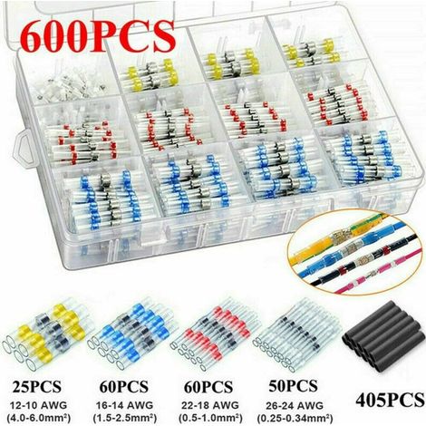 Manchon Soudable Rétractable - Étanche IP68 - Pour Câblage Électrique 0 25 à 6 mm² - Rouge Bleu Blanc Jaune Noir - 50 à 800 Pièces (1/5)