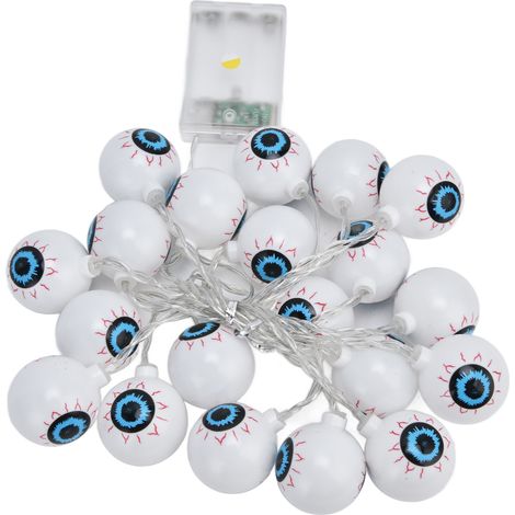 Guirlande lumineuse 20 LED 3m fantôme œil d'Halloween, décoration de chambre Noël, fête festive (1/5)
