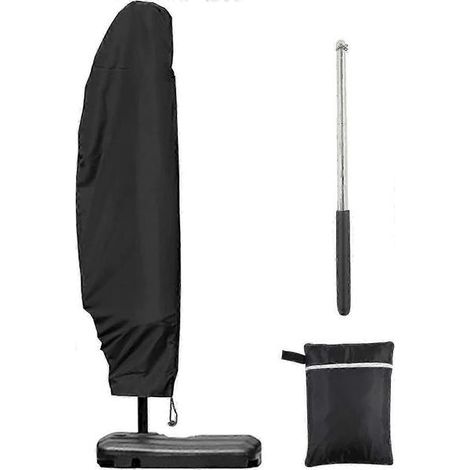 Housse de parasol 3m 4m avec fermeture éclair 1,4m de long avec tige télescopique, 280x30/80/45cm. (1/5)
