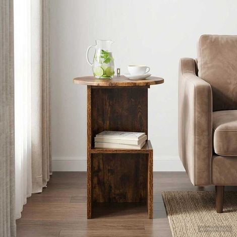 vidaXL Tavolo laterale Rovere Fumo Ø 39,5 x 55 cm Legno ingegnerizzato