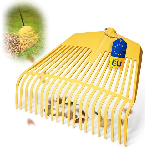 Tête de râteau à feuilles Novatool, outil combiné 2 en 1, râteau à feuilles et fourche à feuilles avec 26 dents en plastique, largeur de travail 60