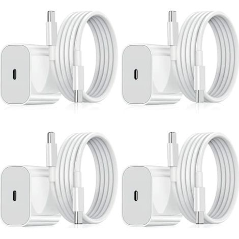 Lot de 4 chargeurs pour Samsung - Chargeur rapide - Adaptateur + câble 20 W Blanc Taille unique (NT) Lot de 4 chargeurs Samsung (20 W Blanc) (1/5)