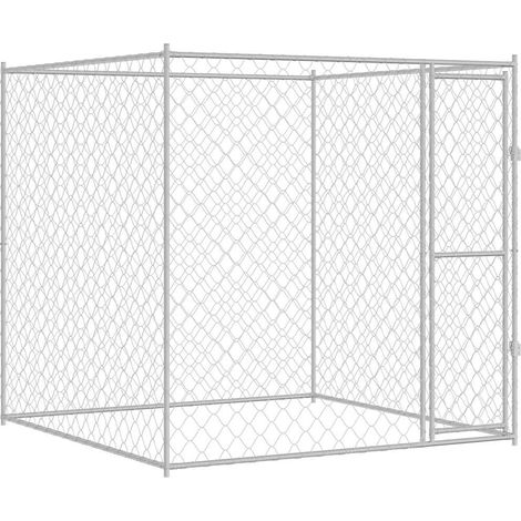 Cage pour chien Argenté 200 x 200 x 200 cm Acier galvanisé (1/5)