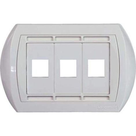 Placca 3 Uscite Aggancio Keystone Rj45 ( Fanton Cod. 23952 )