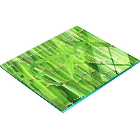 Tablero decorativo multifuncional de cocina, vidrio templado, bamb煤, 60x52 cm