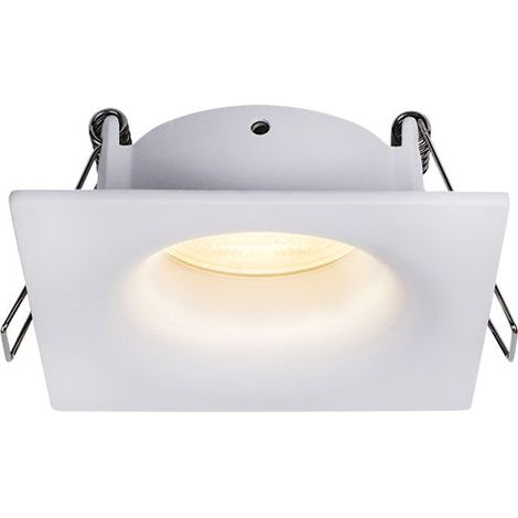 Coupelle Fixe Blanche Sablée IP65 Carrée pour Ampoule LED GU10 ZAMBELIS