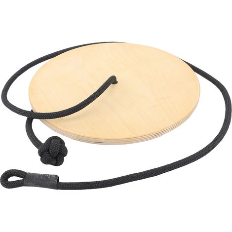 Balançoire en bois avec disque et corde, robuste et réglable, pour une utilisation intérieure et extérieure. (1/5)